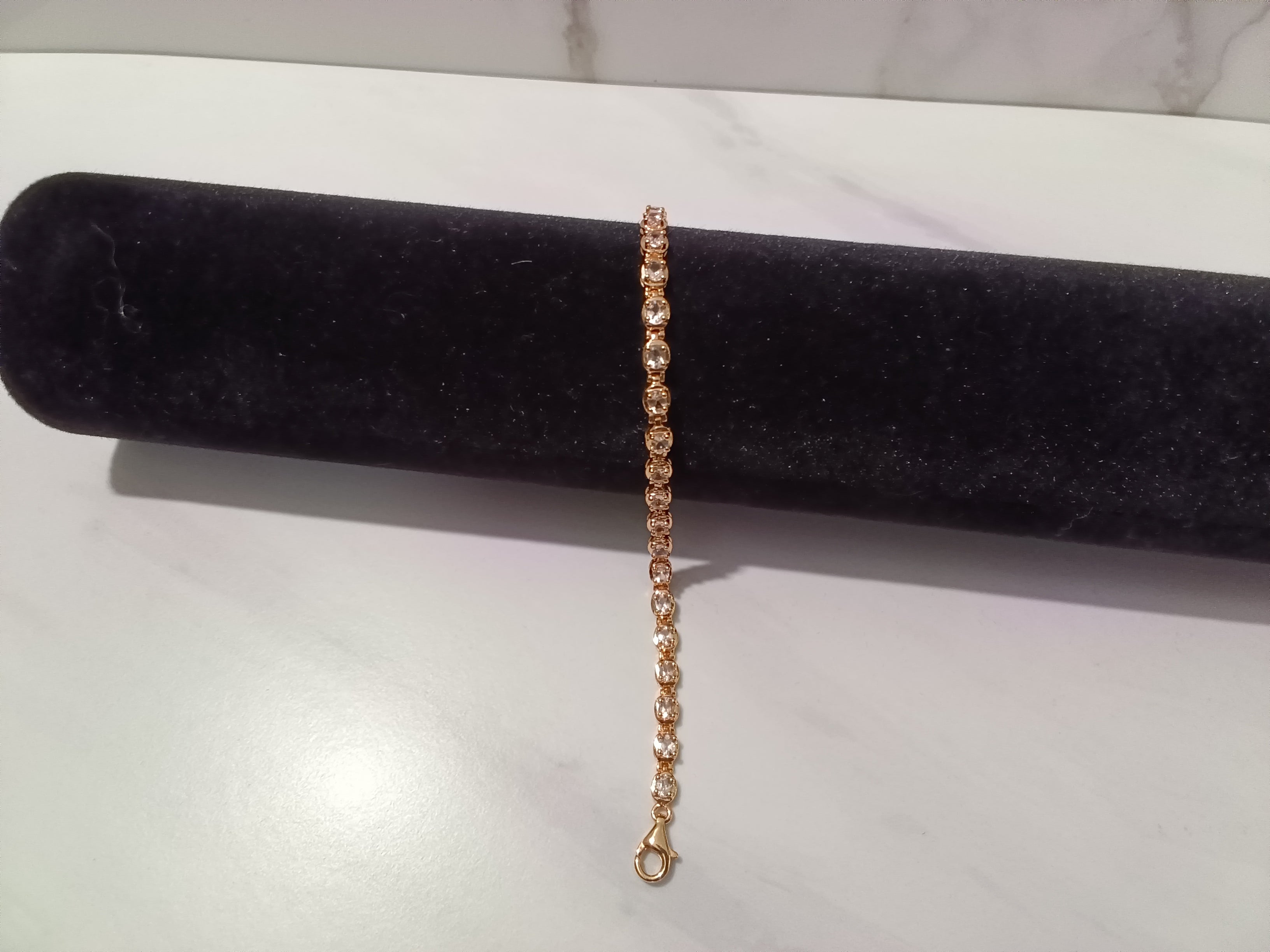 Rose Gold Moissanite Floral Link Tennis Bracelet