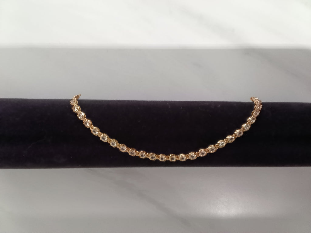 Rose Gold Moissanite Floral Link Tennis Bracelet