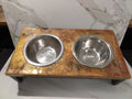 Handcrafted Epoxy Elevated Dog Bowl Feeding Station | 14" x 7"