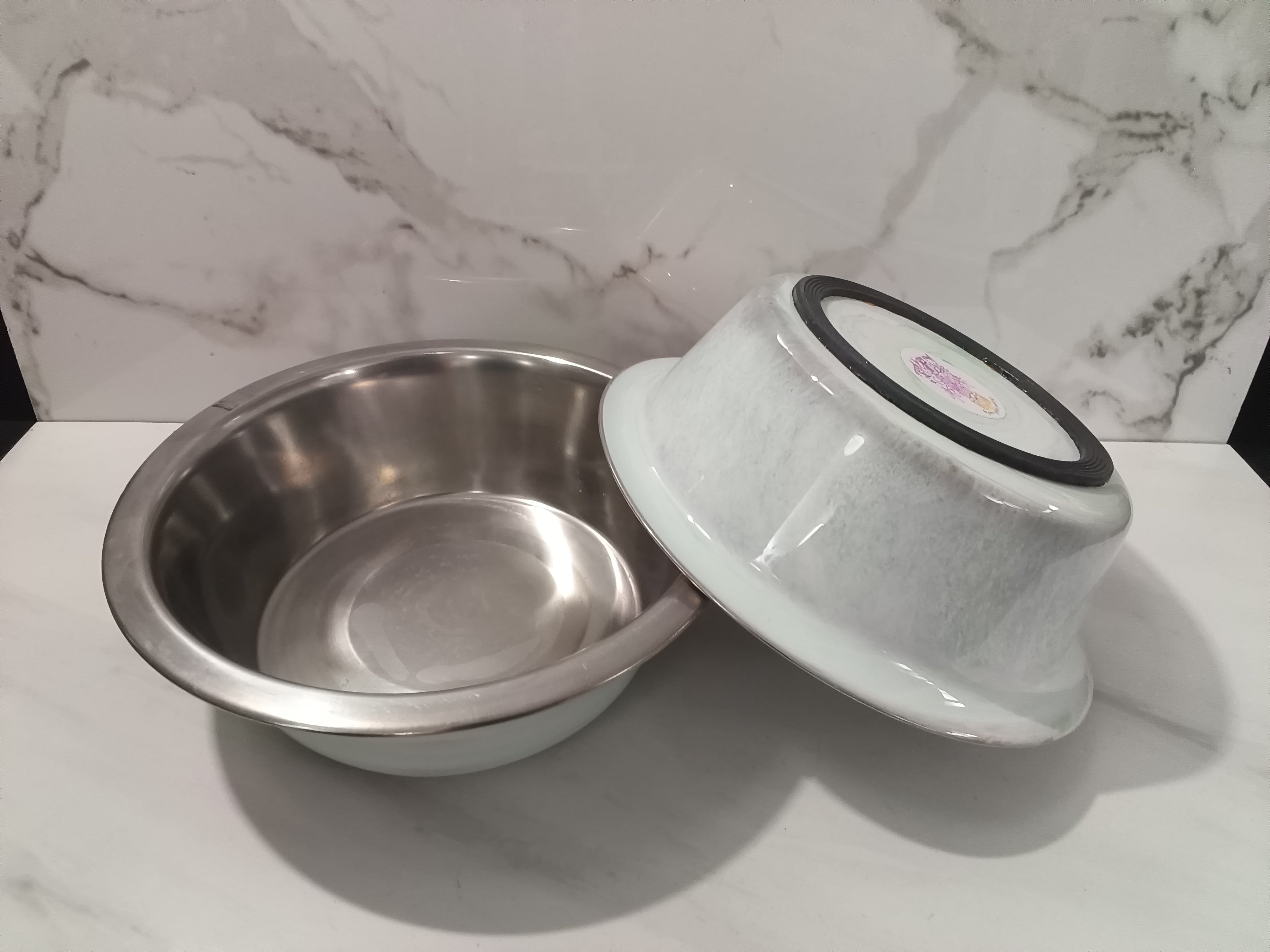Handcrafted Mint Green Epoxy Dog Bowl Set