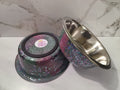 Handcrafted Purple Holographic Glitter Epoxy Dog Bowl Set