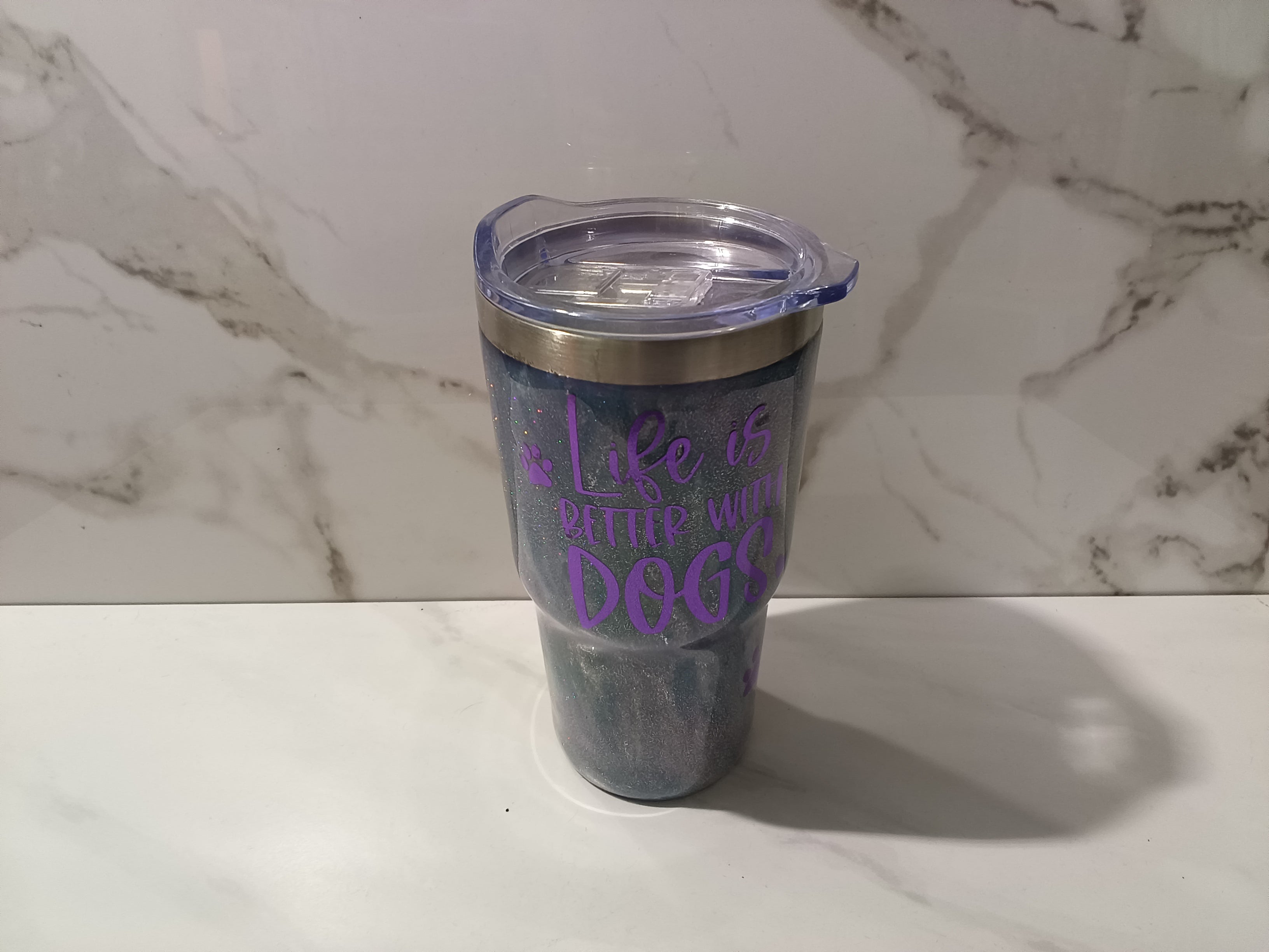 "Life is Better with Dogs" Galaxy Glitter Tumbler