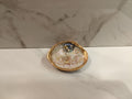 Gold Lace Oyster Shell Trinket Dish with Pearl & Sapphire Accent