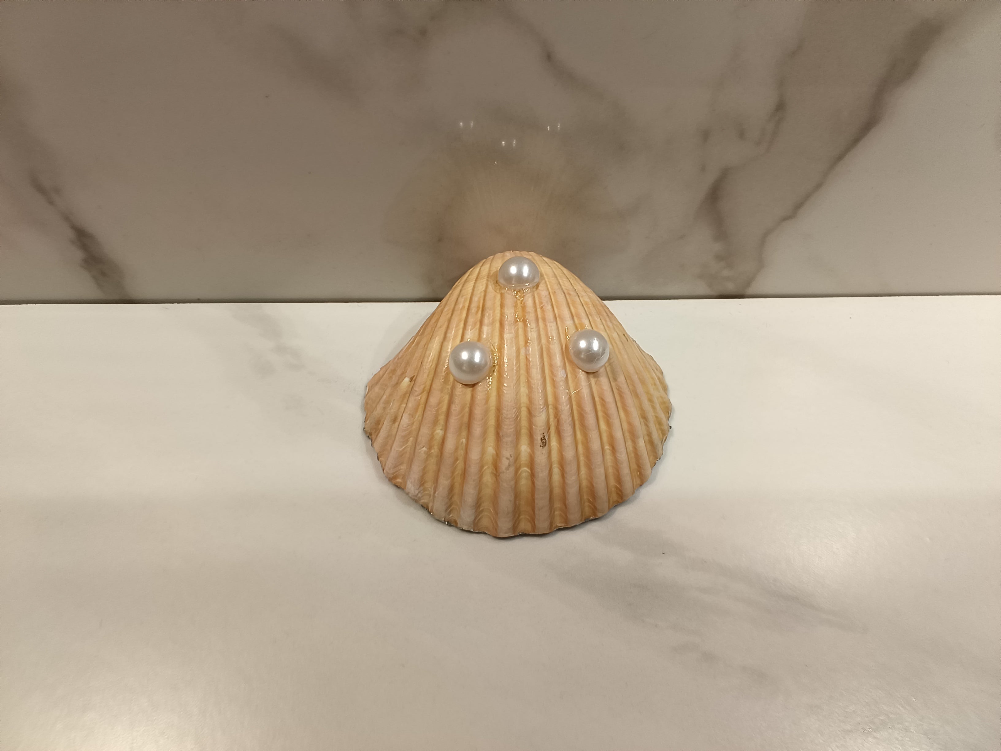 Ocean Reef Scallop Shell Dish with Silver Trim & Gold Starfish Accent