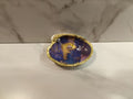 Galaxy Resin Oyster Shell Dish with Gold Trim & Pearl Accent