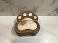 Paw Print Soy Candle in Wooden Dish — Homemade by The Hays