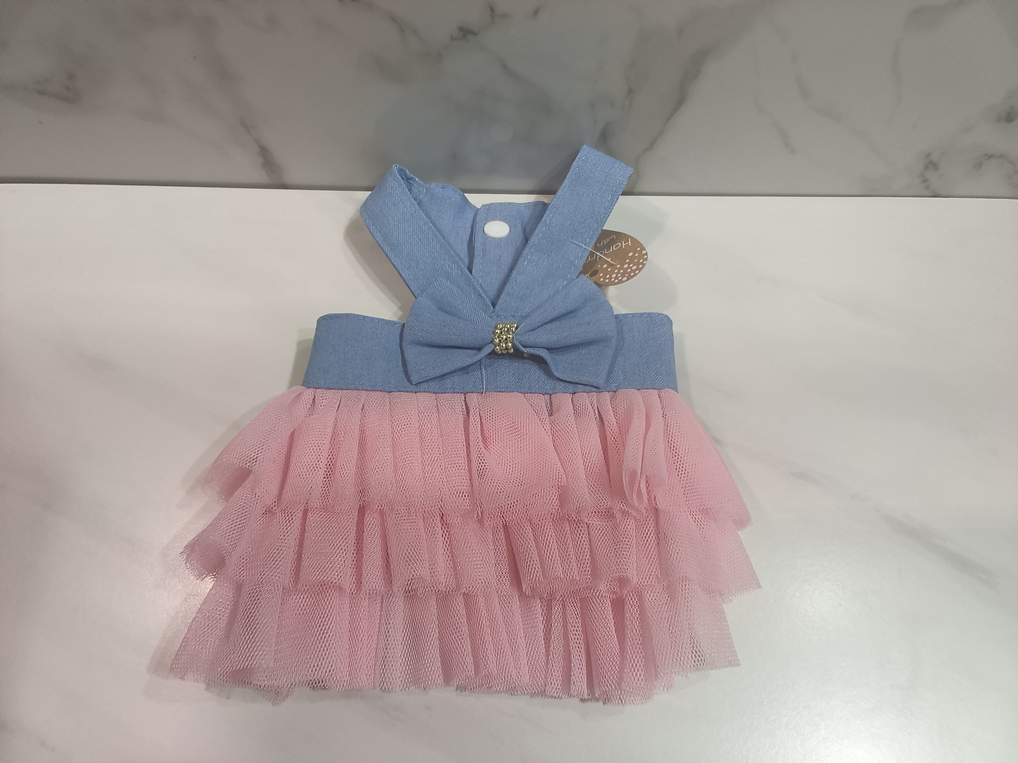 Blue & Pink Tutu Dog Dress - Handmade with Love